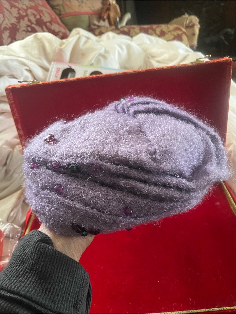 Lavender Beaded hat - Women Accessories